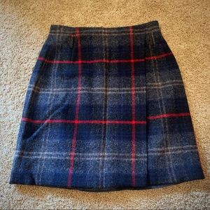 Plaid Wool Mini Skirt